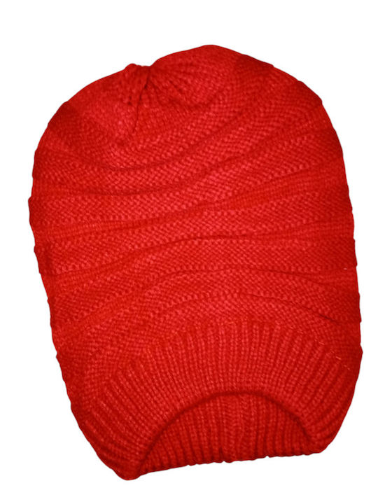 Beanie Unisex Σκούφος Πλεκτός σε Μπορντό χρώμα
