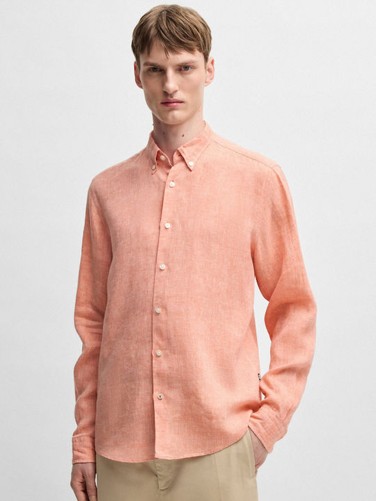 Regular-fit Cu mânecă lungă In Cămașă Coral