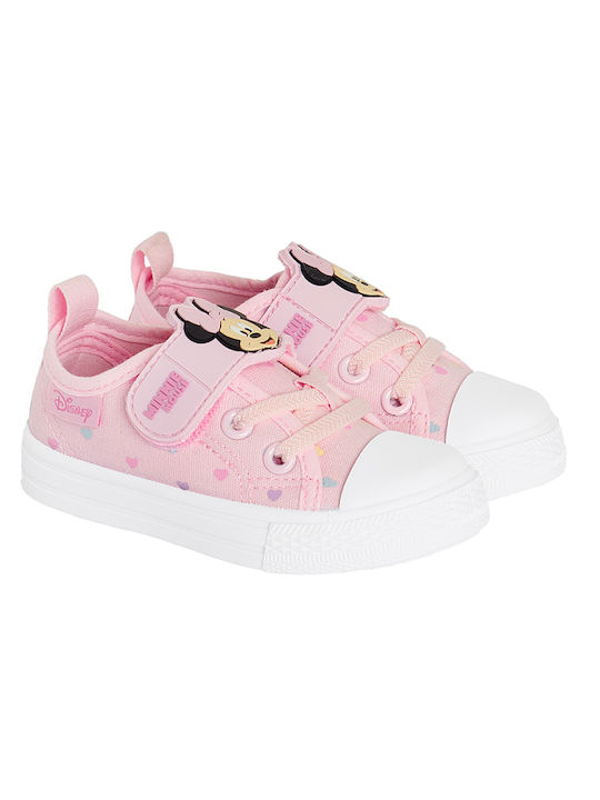 Minnie Mouse Disney Παιδικά Sneakers με Σκρατς Ροζ
