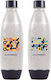Μπουκάλια Παρασκευαστή Σόδας Sodastream Fuse Bubble Mosaic 2x1l Μπλε