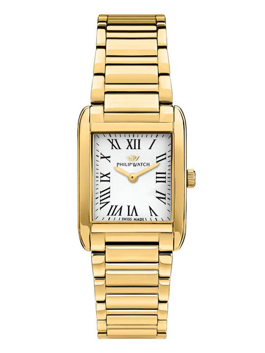 Philip Watch Ρολόι Μπαταρίας με Μεταλλικό Μπρασελέ
