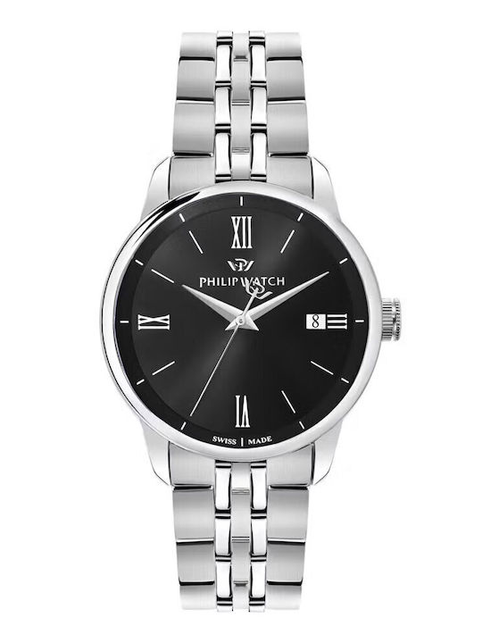 Philip Watch Men's Watch 40mm Battery with Silver Metal Bracelet