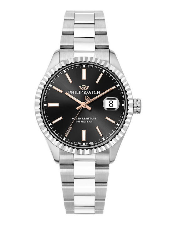 Philip Watch Caribe Men's Watch 39mm Battery with Pink Stainless Steel Bracelet