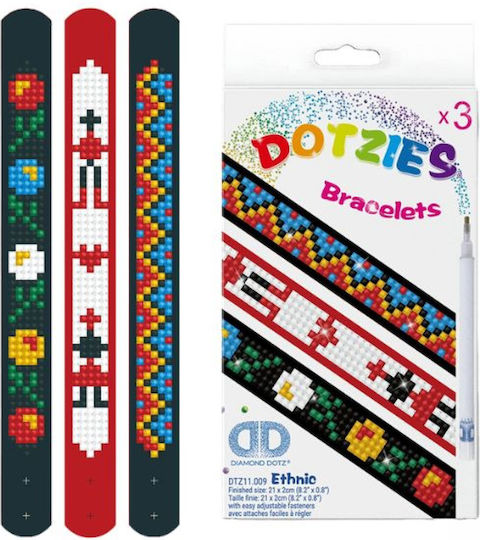 Κατασκευη Ψηφιδωτο Βραχιολι 3τεμ 21x2cm Dotzies Dtz11009 Ethnic Diamond Dots