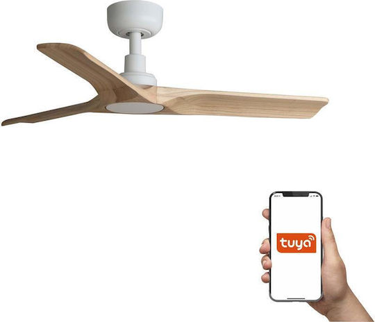 Faro Barcelona Heywood S TUYA Deckenventilator 90cm Weiß / Kiefer