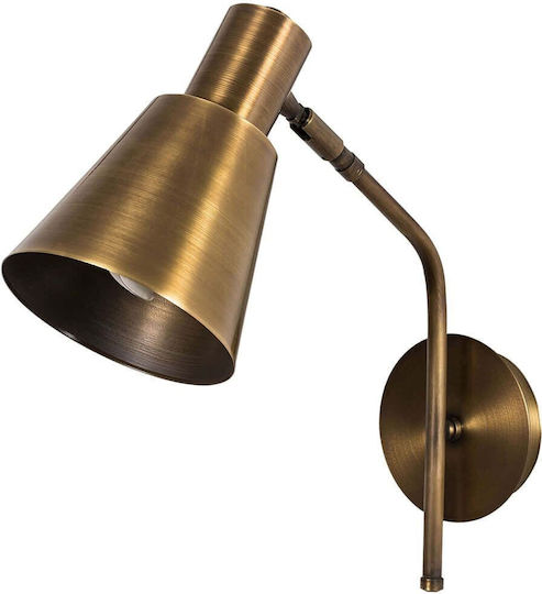 Opviq Sivani Wandleuchte mit Lampenbirnensockel E27 Gold 14cm