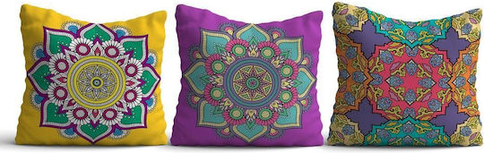 Throw Pillows Hmikir105 Set of 3 Multicolour 43x43 Cotton-Polyester