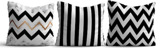 Perne Decorative Umplutură Hmikir108 Set 3 Bucăți Alb-negru Aberto Design 43x43 Bumbac-poliester