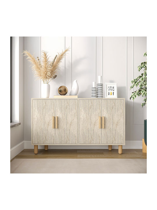 Sideboard Roger Wooden Travertine Beige-oak 120x29.6x73.6cm