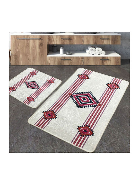 L'Εssentiel Maison Σετ Πατάκια Μπάνιου 359CHL5283 Red-white 2τμχ