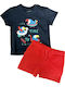 Kinder-Set mit Shorts Sommer 2Stück Blue-red