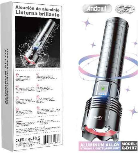 Andowl Lumină de lucru și de sit, cu baterie Lanternă LED Qd107 Negru