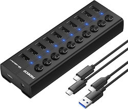 USB Hub 10 Θυρών (USB-A / USB-C)