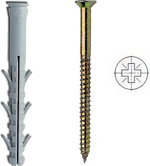 Πλαστικά Βύσματα Ούπα Ecofix Arms V 8 X 100mm Pozi Βίδα Πακέτο 25 Τεμ