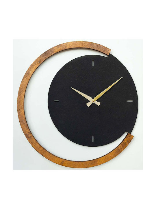 Wallity Ceas De Perete Din Lemn Negru 48x49cm