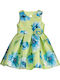Children's Dress Sleeveless Tulle Floral Green