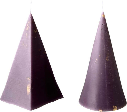 Κεριά Σόγιας Glamour Σετ 2τμχ 447fld1159 6x12x6cm Purple Aberto Design Κερί Σόγιας