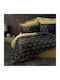 L'Εssentiel Maison Duvet Cover Set Cotton Single with Pillowcase 160x220 Gold-black