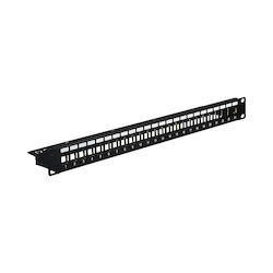 Panou Keystone 1U 24P Suport Cablu & Împământare Negru EFB 37580.1v2