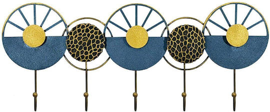 Wallity Wall Hanger Metal 5 Hooks Multicolour 60x23cm