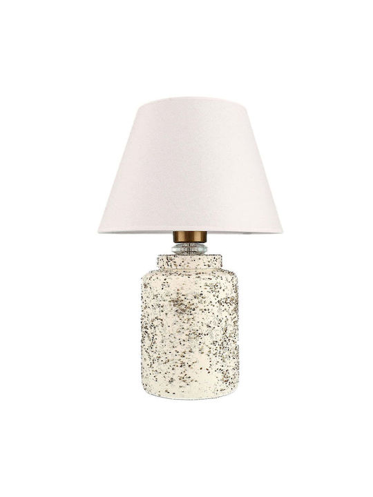 Opviq Table Lamp for Socket E27 with White Shade and Multicolor Base