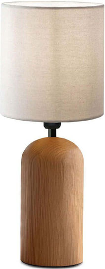 Opviq Table Lamp for Socket E14 with White Shade and Beige Base