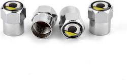 Capace de supapă din aluminiu Carro 236460 Smart 4 bucăți argintii