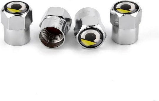 Carro 236460 Aluminium-Ventilkappen Smart 4 Stück Silber