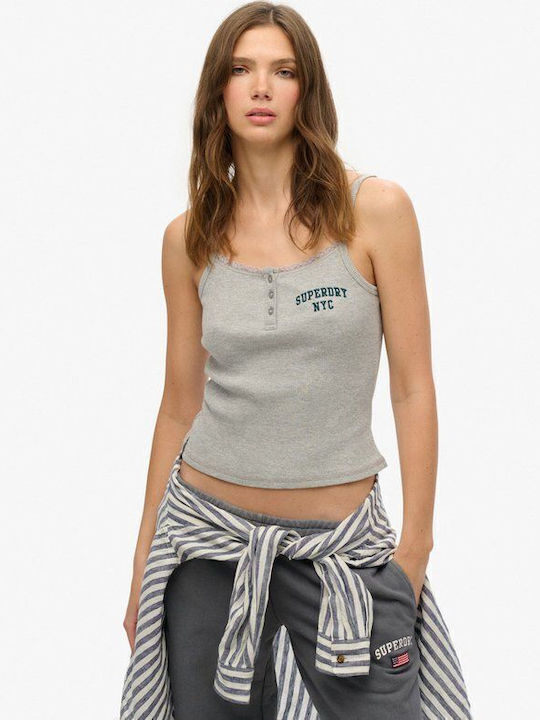 Superdry Graphic Button Blouse Gray