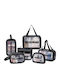 Travel Cosmetic Bag Set Tecos 6 Different Sizes Waterproof Black