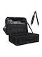 Travel Cosmetic Bag Tecos Dimensions 40x29x13 Cm Double Zipper Multiple Compartments Black