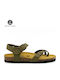 Zomba Leather Women's Flat Sandals in Khaki Color