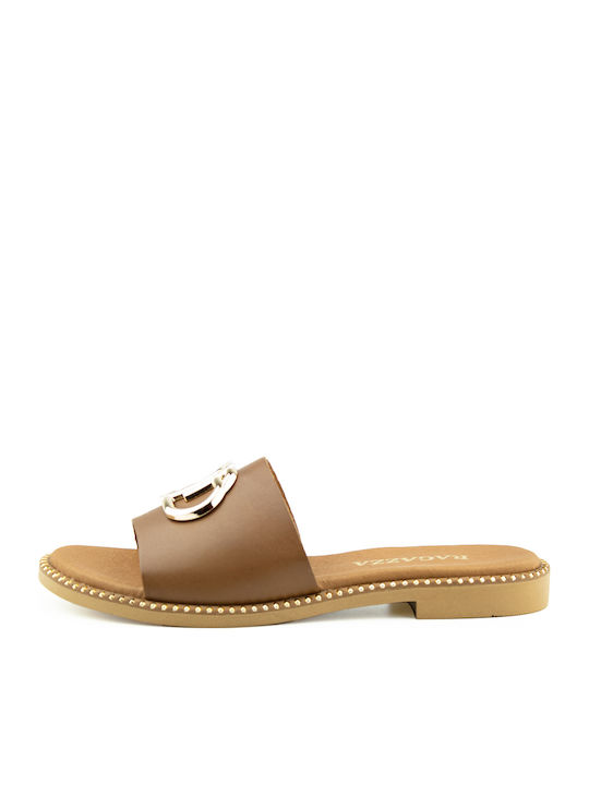 Ragazza Leather Women's Flat Sandals in Brown C...