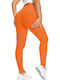 Women's Long Training Legging High Waisted & Push Up Orange