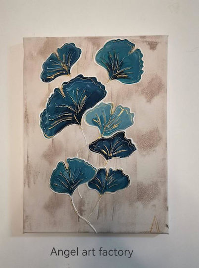 Tablou "Floare de Ginkgo Verde în Relief"