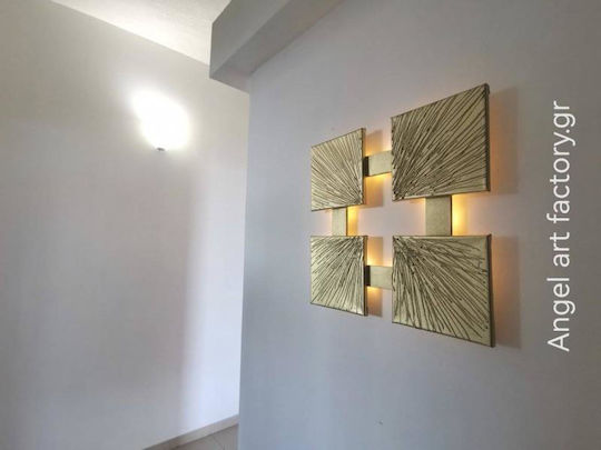 Vier-Teiliges Gemälde "Goldener Luxus" Licht