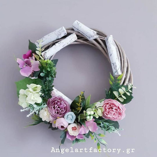 Dekorativer Kranz "Graue Pastellblumen"