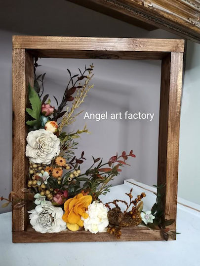 Floral Composition Wooden Frame