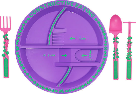 Kids Feeding Set Constructive Eating Garden Fairy 4 Piece Plate
