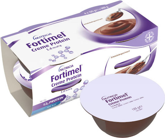 Nutricia Creme Protein Ειδικό Συμπλήρωμα Διατροφής 4 x 125gr Σοκολάτα