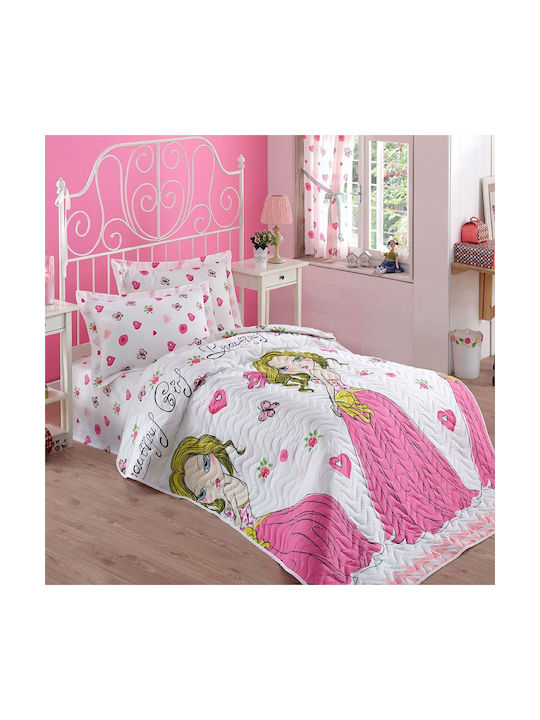 L'Εssentiel Maison Set Kids Quilt Single with Pillowcase White-pink 160x220cm 143EPJ9503