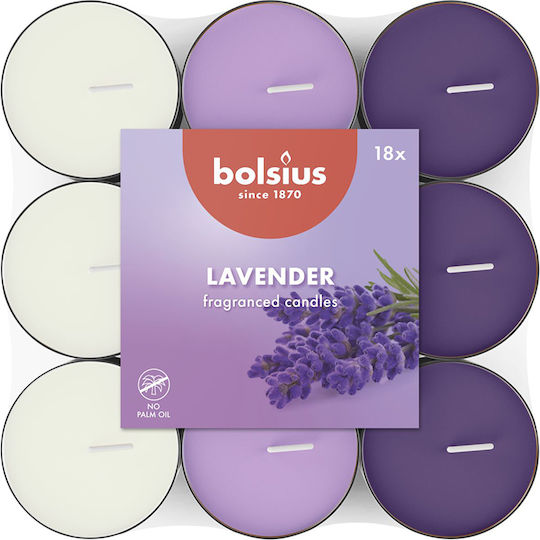 Bolsius Teelichter Mit Lavendel Duft In Lila Farbe 18 Stück