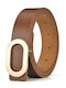 Wide Leather Women's Belt Brown