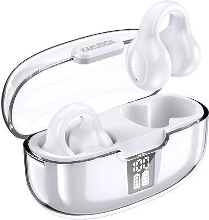 Kakusiga KSC-1113 Open Ear Bluetooth Handsfree Ακουστικά με Θήκη Φόρτισης Λευκά