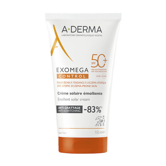 A-Derma Exomega Control Αδιάβροχο Αντηλιακό Προσώπου και Σώματος SPF50+ 150ml