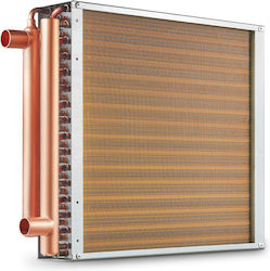 Vevor 16"x 16" Wasser-Luft-Wärmetauscher 3 Reihen 3/8" Kupferanschlüsse 193 Lamellen