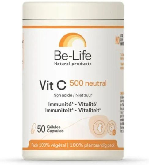 Be-Life Vit C 500 Neutral Βιταμίνη για Ενίσχυση του Ανοσοποιητικού, τo Δέρμα & Αντιοξειδωτική δράση 500mg Neutral 50 κάψουλες