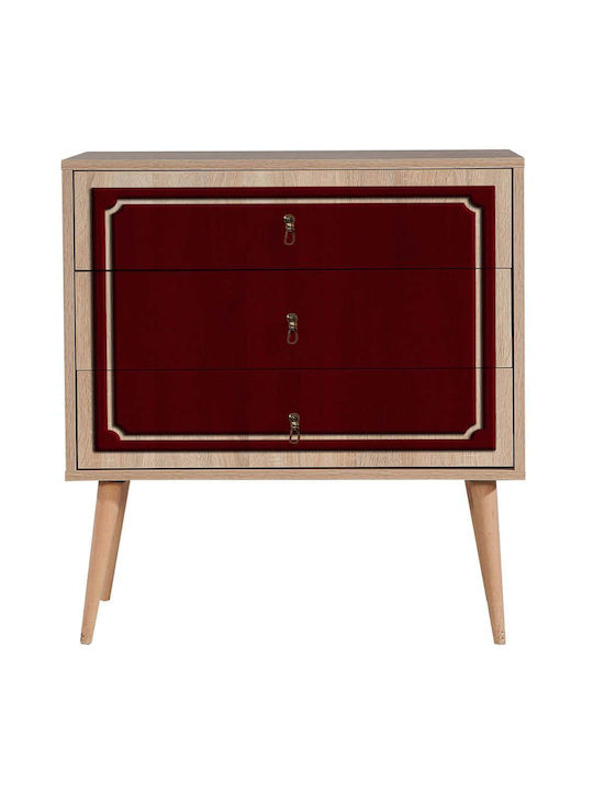 Συρταριέρα Trio 869vel3437 80x40x90cm Oak-red