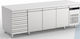 Inomak Commercial Pizza Refrigerator with 3 Doors L254xD80xH87cm
