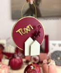 Christmas Decorative House Burgundy